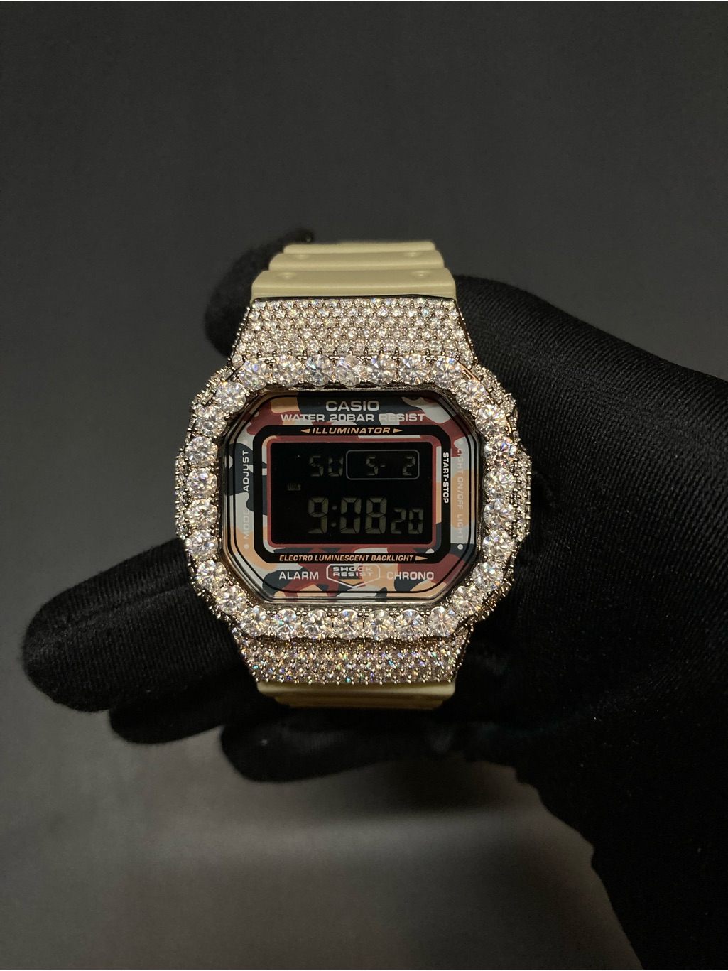 Custom Moissanite Dw5600 GShock Watch  Gra Certified